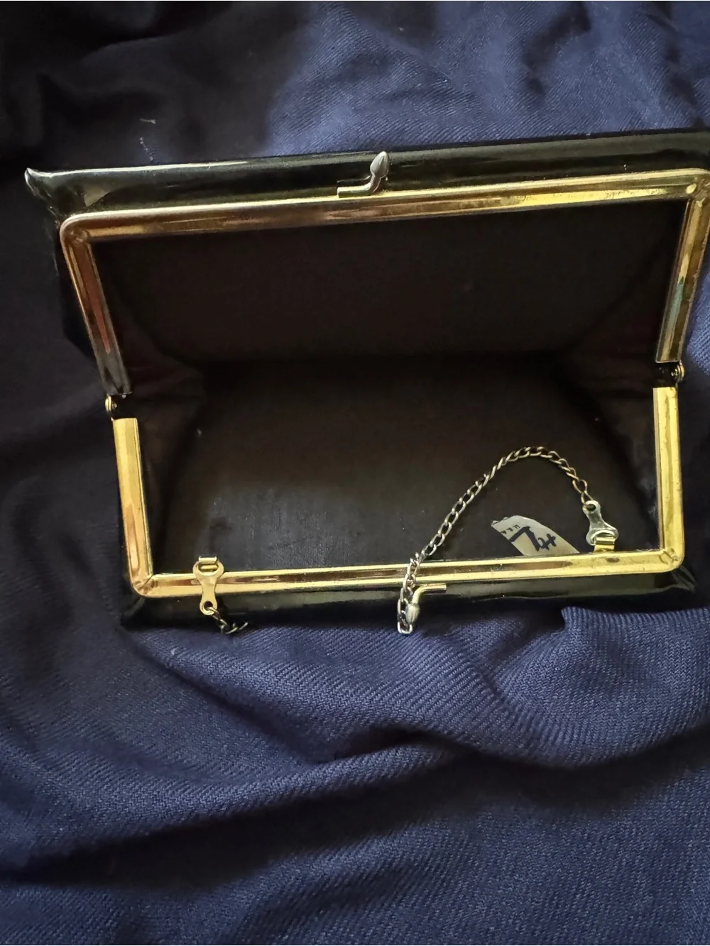 Classic Black Patent Bow-Accent Shoulder Bag